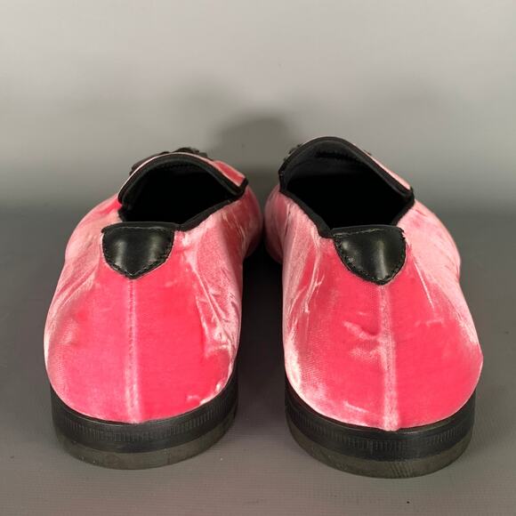 TOM FORD Size 10.5 Pink Black Velvet Tassels Loafers main image 9